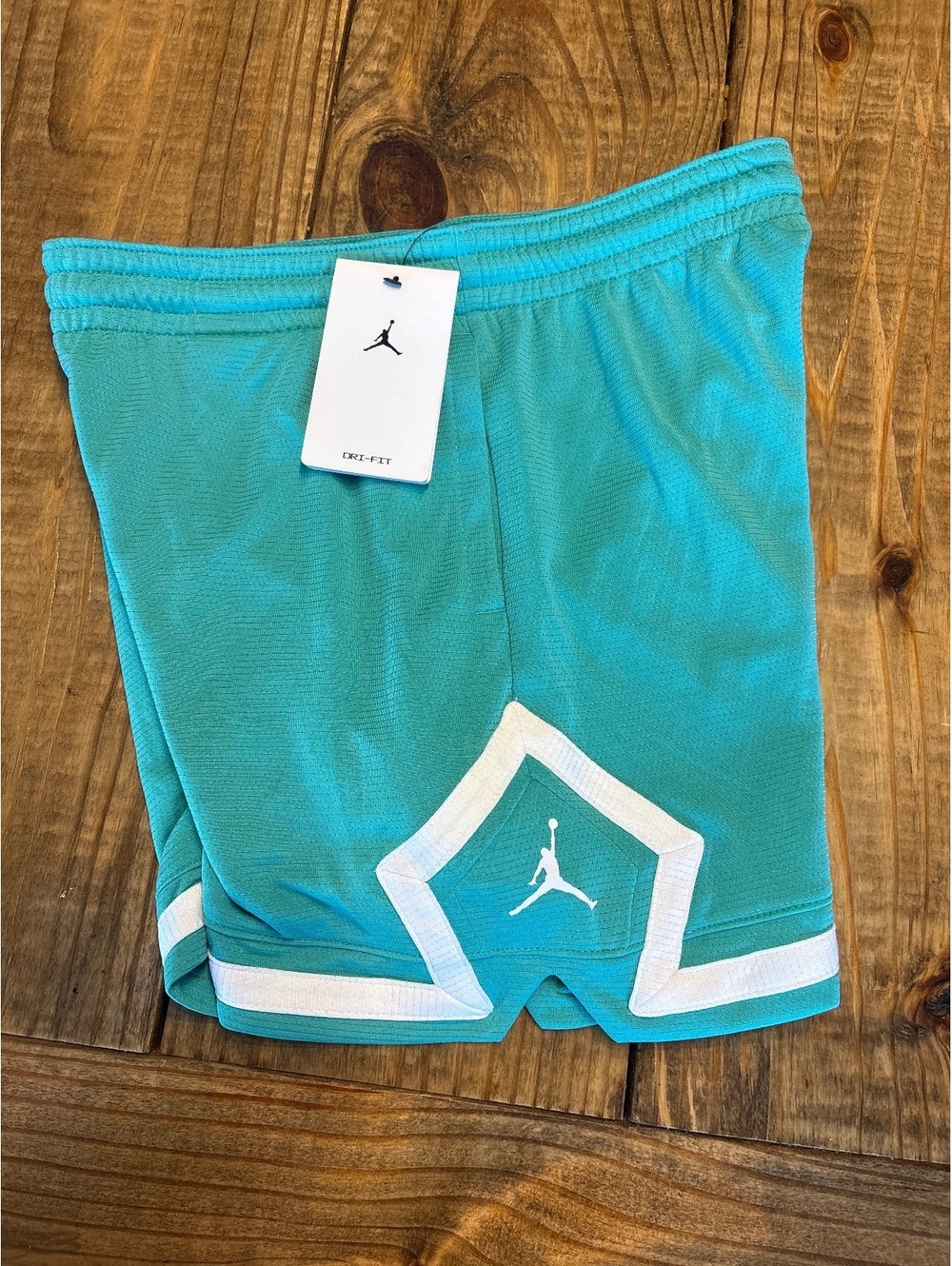 New Jordan Girls Washed Teal Athletic Shorts Size Large 12 Childrens Kids